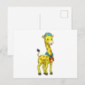Giraffe als zeiler met zeilshoed briefkaart (Voorkant / Achterkant)