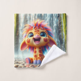 Giraffe am Wasserfall Washandje