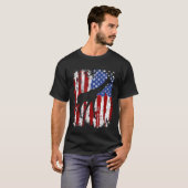 Giraffe Amerikaanse vlag T-shirt (Voorkant volledig)