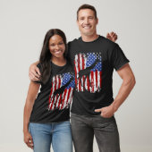 Giraffe Amerikaanse vlag T-shirt (Unisex)