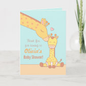 Giraffe and Cute Baby Calf Thank You Greeting Card Bedankkaart (Voorkant)