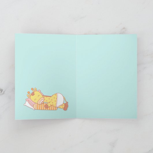 Giraffe and Cute Baby Calf Thank You Greeting Card Bedankkaart (Binnen)