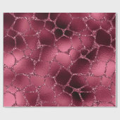 Giraffe Animal Black Spark Marsal Glitter Burgundy Cadeaupapier (Vlak)