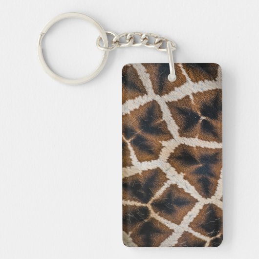giraffe animal fur skin texture wild leather patte sleutelhanger (Voorkant)