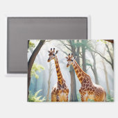 Giraffe Animal Natuur Wildlife Affection Caring Magneet (Voorkant / Achterkant)