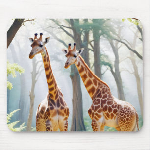 Giraffe Animal Natuur Wildlife Affection Caring Muismat