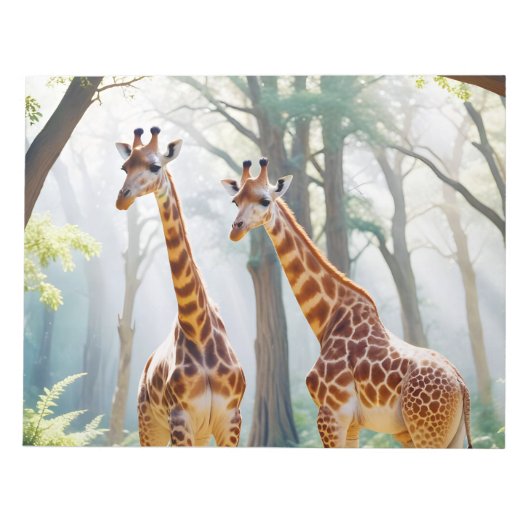Giraffe Animal Natuur Wildlife Affection Caring Notitieblok (Voorkant)