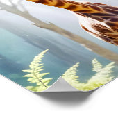 Giraffe Animal Natuur Wildlife Affection Caring Poster (Hoek)