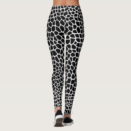 Giraffe Animal print black and white leggins Leggings (Achterkant)