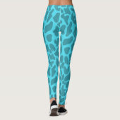 Giraffe Animal Print Funny Blauwgroen Leggings (Achterkant)