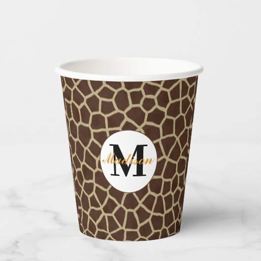 Giraffe Animal Print Papieren Bekers (Voorkant)