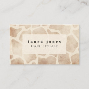 Giraffe Animal Print Pattern Hair Stylist Sjabloon Visitekaartje