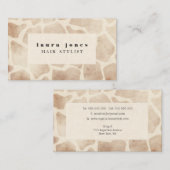 Giraffe Animal Print Pattern Hair Stylist Sjabloon Visitekaartje (Voorkant / Achterkant)