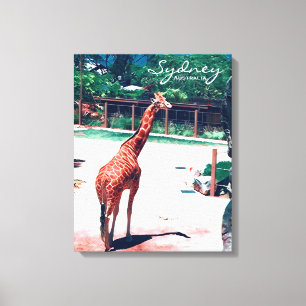 Giraffe Animal Sydney Australië Canvas Afdruk