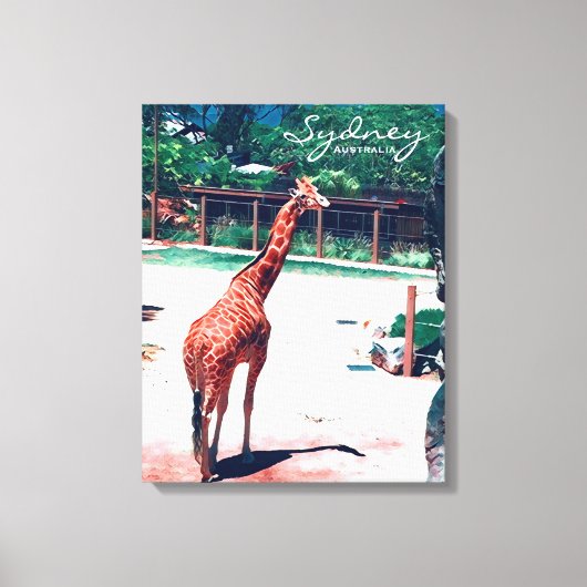 Giraffe Animal Sydney Australië Canvas Afdruk (Voorkant)
