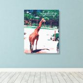 Giraffe Animal Sydney Australië Canvas Afdruk (Insitu (Houten vloer))