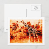 Giraffe Ansichtkaart Briefkaart (Voorkant / Achterkant)
