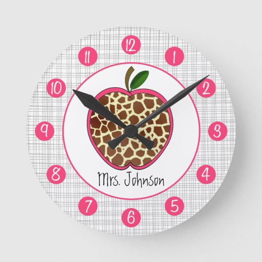 Giraffe Apple persoonlijke klok voor leraren (Voorkant)