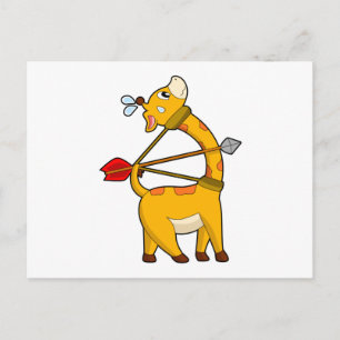 Giraffe Archer Arrow Bow Briefkaart