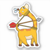 Giraffe Archer Arrow Bow Sticker (Voorkant)