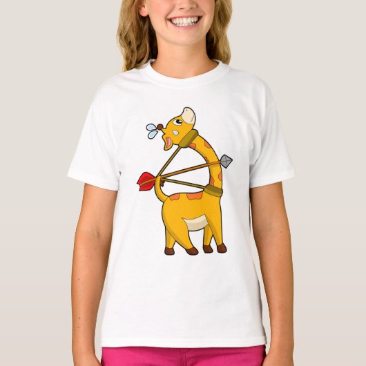 Giraffe Archer Arrow Bow T-shirt (Voorkant)