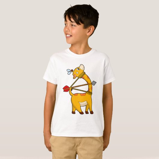 Giraffe Archer Arrow Bow T-shirt (Voorkant volledig)