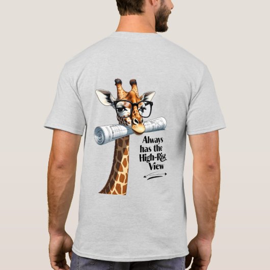Giraffe Architect T-shirt - Heeft het hoogbouw Uit (Achterkant)