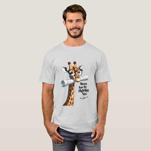 Giraffe Architect T-shirt - Heeft het hoogbouw Uit (Voorkant volledig)