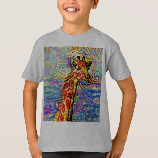 GIRAFFE ART T-SHIRTS T - SHIRTS KINDEREN (Voorkant)