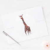 Giraffe Art Wild Animal Ronde Sticker (Envelop)
