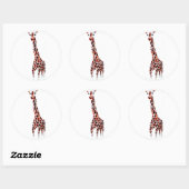 Giraffe Art Wild Animal Ronde Sticker (Vel)