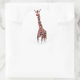 Giraffe Art Wild Animal Ronde Sticker