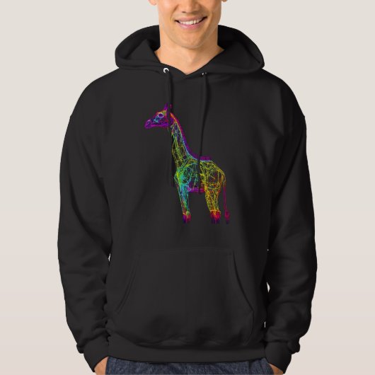 Giraffe Artwork Animal Colourful Giraffe Hoodie (Voorkant)