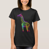 Giraffe Artwork  Animal Colourful Giraffe T-shirt (Voorkant)