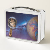 Giraffe Astronaut in de buitenruimte Staring bij P (Achterkant)