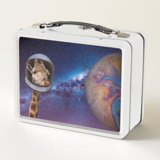 Giraffe Astronaut in de buitenruimte Staring bij P (Achterkant)