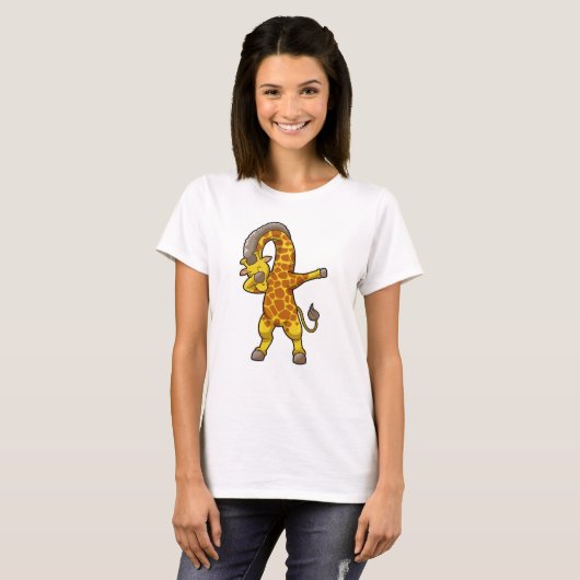 Giraffe at Hip Hop Dance Dab T-shirt (Voorkant volledig)