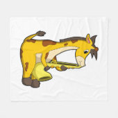 Giraffe at Music with Saxophone.PNG Fleece Deken (Voorkant (Horizontaal))
