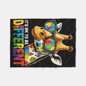 Giraffe Autisme Bewustzijn Het Is Ok Om Anders Te  Fleece Deken (Voorkant (Horizontaal))