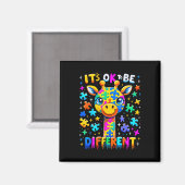 Giraffe Autisme Bewustzijn Het Is Ok Om Verschille Magneet (Voorkant / Achterkant)