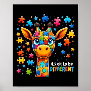 Giraffe Autisme Bewustzijn Het Is Ok Om Verschille Poster