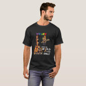 Giraffe Autisme-dag die de wereld van verschillend T-shirt (Voorkant volledig)
