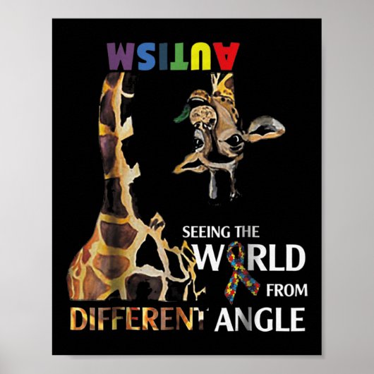 Giraffe autisme die de wereld van verschillende ka poster (Voorkant)