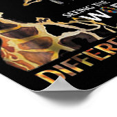 Giraffe autisme die de wereld van verschillende ka poster (Hoek)