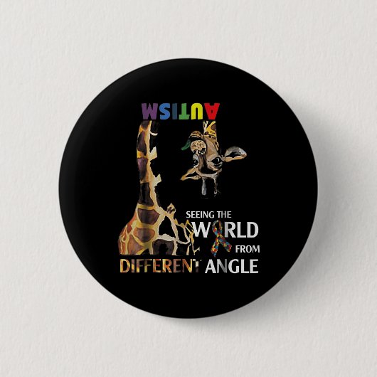 Giraffe autisme die de wereld van verschillende ka ronde button 5,7 cm (Voorkant)