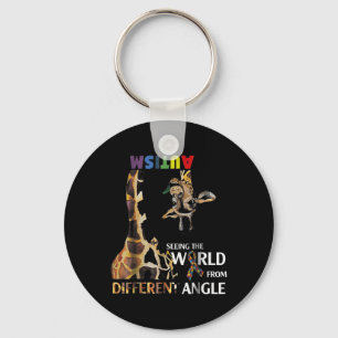 Giraffe autisme die de wereld van verschillende ka sleutelhanger