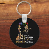 Giraffe autisme die de wereld van verschillende ka sleutelhanger (Voorkant)
