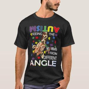 Giraffe autisme die de wereld van verschillende ka t-shirt