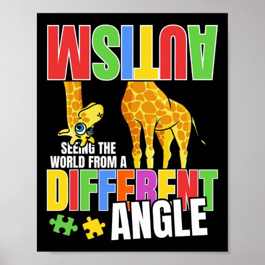 Giraffe-autisme Grappig om de wereld vanuit een an Poster (Voorkant)