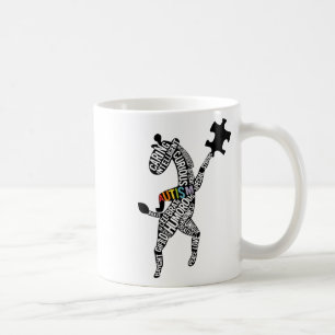 Giraffe autisme puzzel typografie koffiemok
